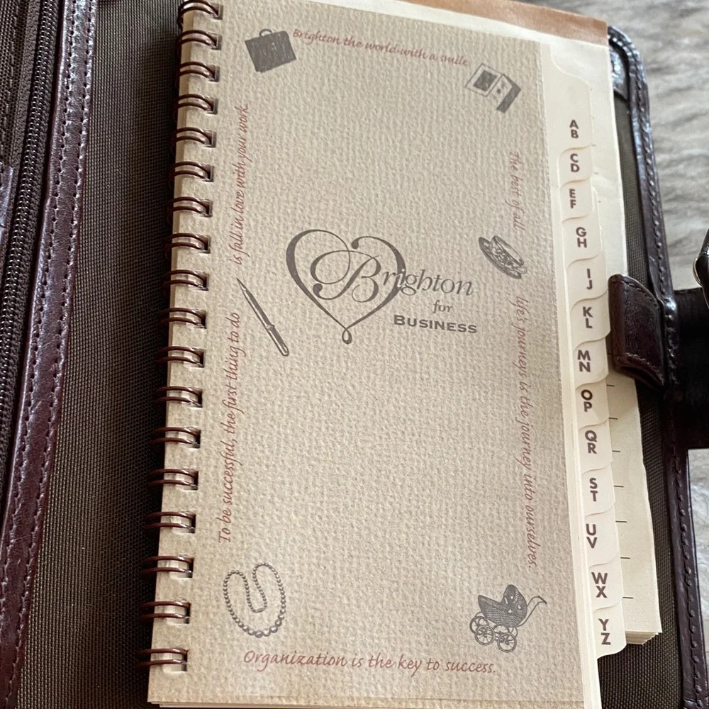 Brighton Brown Crocodile Embossed business organizer/Wallet with Silver Buckle - Picture 10 of 15